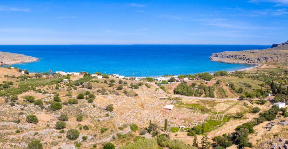 Kato Zakros in Crete with the Minoan Palace, peaceful bay and surrounding mountains
